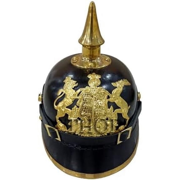 Wurttemberg Pickelhaube/Spiked Helmet for Officer German Pickelhaube Helmet | Leather Pickelhaube Imperial Prussian Helmet | Brass German Officer Helmet | Black