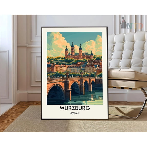 Wurzburg Bavaria Germany Poster, Unframed Paper Poster 11x14in