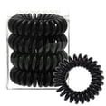 thumbnail image 1 of Wusi Spiral Hair Ties for Women, No Dent Hair Ties, Phone Cord Hair Ties, Women Ponytail Coils Hair Ties No Crease - 4 Pcs, Black, 1 of 5