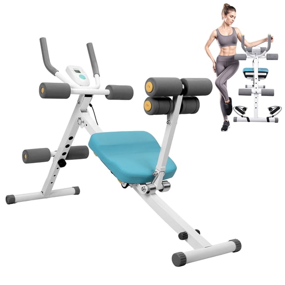 Wussanun Multifunctional Ab Machine, Crunch & Sit-Up Core Trainer for Stomach & Ab Workout, Adjustable & Foldable Exercise Equipment, Knee/Back Support, Full Body Workout
