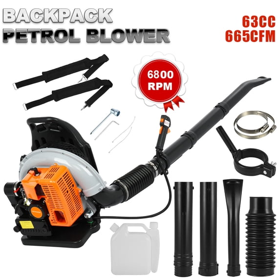 Wussanun Versatile Leaf Blower: 2-Stroke Engine Power | High Strength 63 Cubic Centimeter Snow Blower