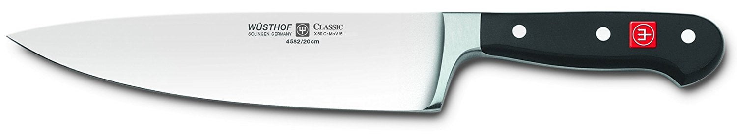 Wusthof 8" Forged Chefs Kitchen Knife: Full Tang - Straight Edge - Classic Series