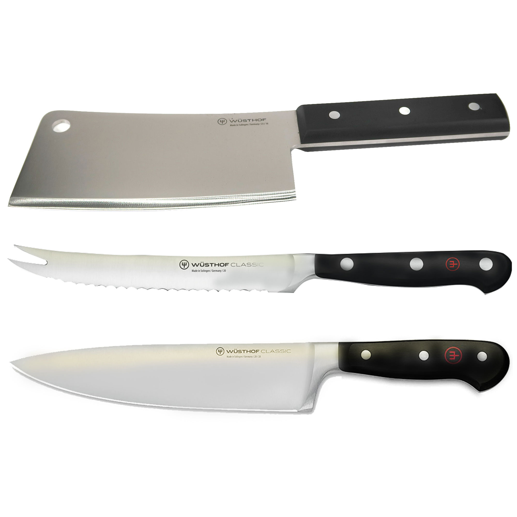 Wusthof Classic 7" Hollow Edge Santoku with 5" Fork Tipped Tomato and 8
