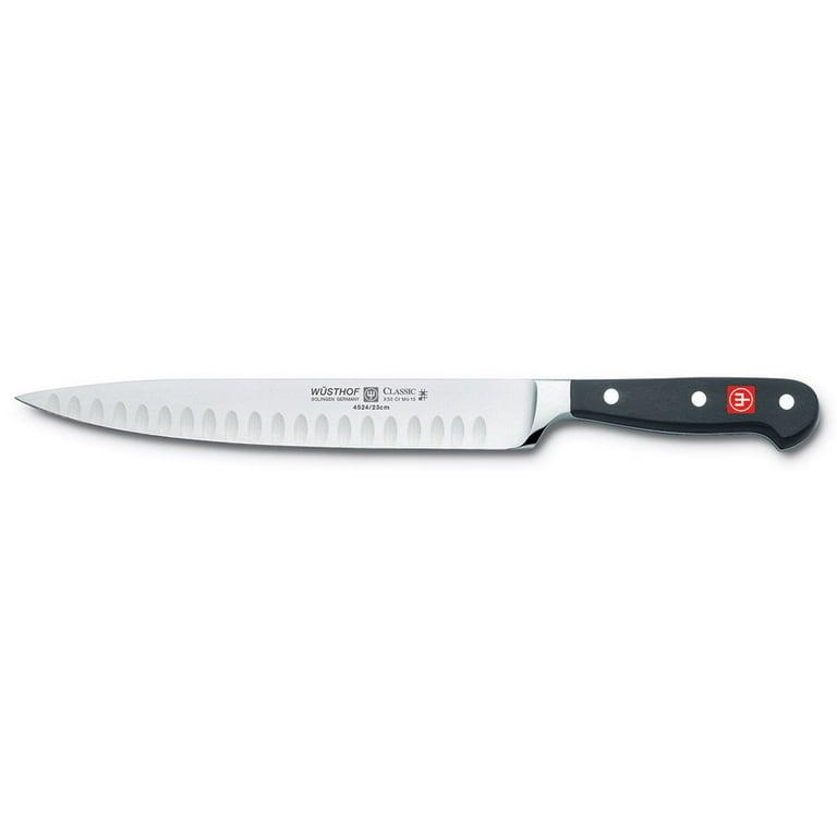 Breezylife 10 inch Black Handle Wide Wavy Edge Bread Knife with Knife Sheath