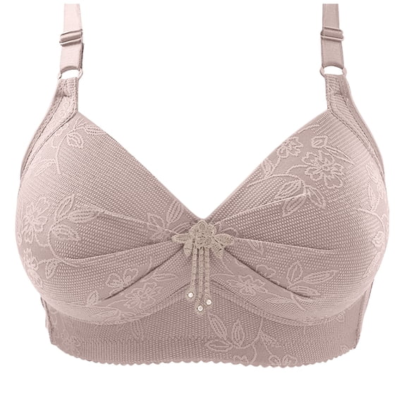 Wutalume Bras for Women Full Bust Thin - Wirefree Lightweight Bra, Side-Smoothing Anti-Sagging Bra for Mature Women and Daily,Gray XL