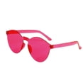 thumbnail image 1 of Wutalume Frameless Transparent Candy Color Sunglasses, Europe and America Style Couple Matching Glasses, UV Protection Lightweight Sun Glasses for Men and Women,Rose red, 1 of 1