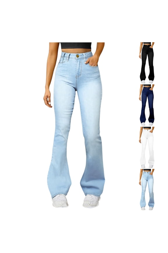High Waisted Jeans for Women Retro Wide Leg Straight Cut, Vintage Wash Denim Pants for Street Style Fashion,White M