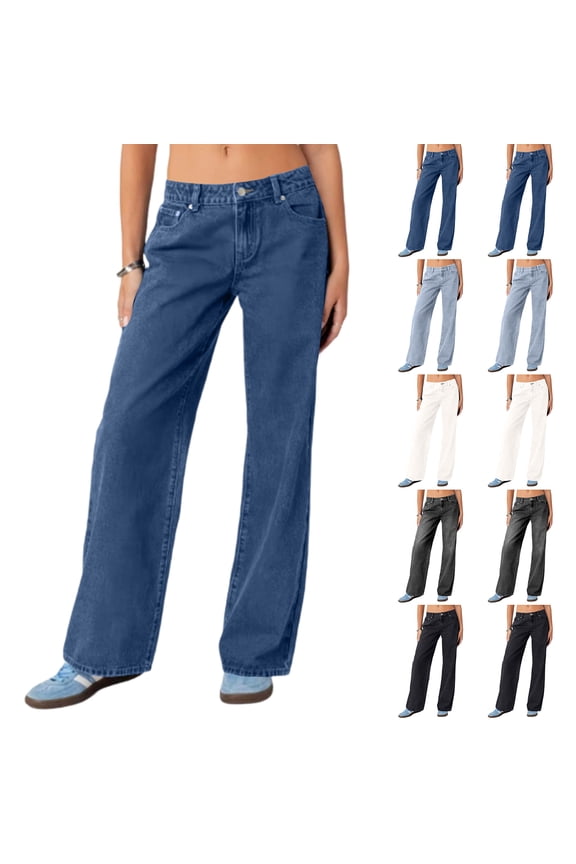 High Waisted Jeans for Women Tall Enhancing Wide Leg, Fashion Versatile Denim Pants for Office, Casual & Dressy Wear,Black XL