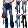 thumbnail image 1 of Wutalume Jeans for Women Retro Straight Leg Micro Flare, Vintage Inspired Denim Pants with Stretch Comfort for Timeless Style,Sky Blue XL, 1 of 5