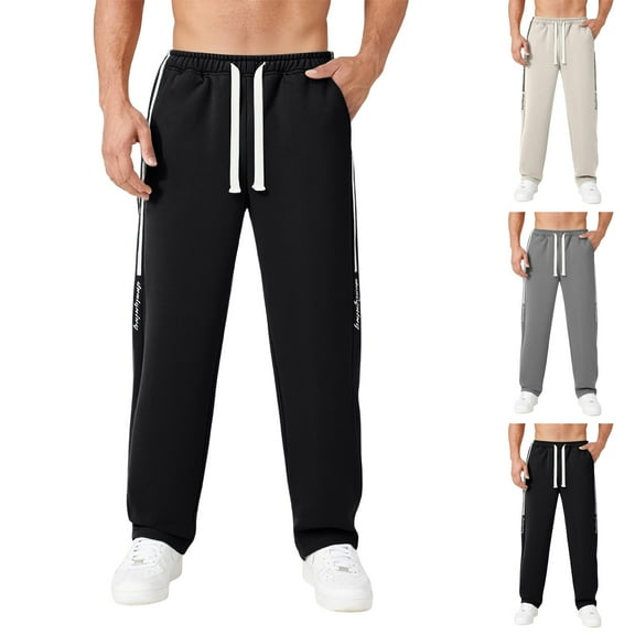 Wutalume Men's Camouflage Print Cargo Sweatpants, Loose Fit Trail Running Pants with Woven Pockets for Outdoor, Sports, and Casual Street Wear,Black 3XL