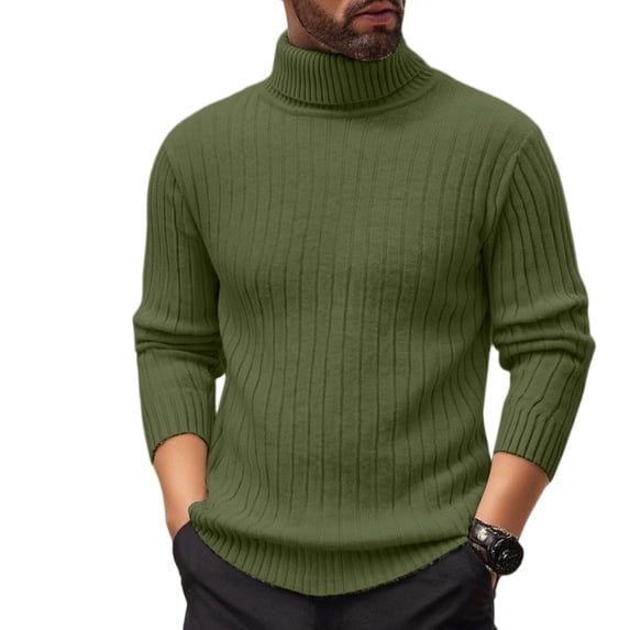 Wutalume Men's Cardigan Sweater Pullover Style Long Sleeve Knitted Top, Soft and Comfortable for Casual Wear,Army Green L