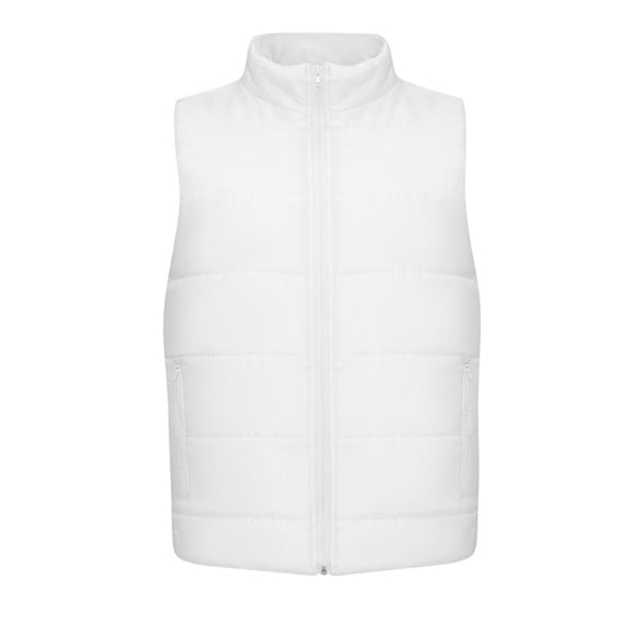 Wutalume Men's Casual Solid Color Stand-Up Collar Cotton-Padded Jacket, Sleeveless Light and Warm Cotton-Padded Vest, Versatile for Layering,White XL