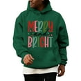 thumbnail image 1 of Wutalume Men's Christmas Letter Hooded Sweatshirt, Casual Long Sleeve Pullover with Holiday Design, Soft Fabric for Comfortable and Stylish Festive Wear,Army Green L, 1 of 4