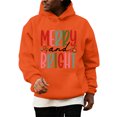 thumbnail image 1 of Wutalume Men's Christmas Letter Hooded Sweatshirt, Casual Long Sleeve Pullover with Holiday Design, Soft Fabric for Comfortable and Stylish Festive Wear,Saffron 2XL, 1 of 4