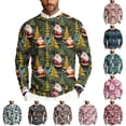 thumbnail image 1 of Wutalume Men's Christmas Print Crewneck Sweater, Long Sleeve Ribbed Knit Pullover, Relaxed Fit Casual Business Knitwear for Holiday Parties and Daily Wear,Deep Red 3XL, 1 of 6