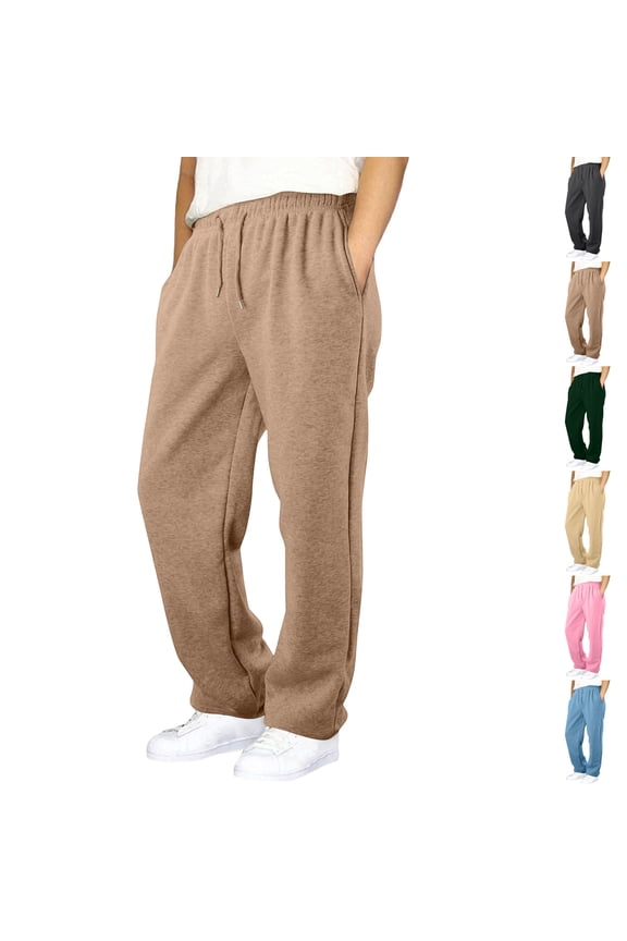 Men's Christmas Printed Relaxed Cargo Pants, Elastic Waist with Drawstring, Multi-Pocket Casual Trousers for Christmas, Daily, and Work Wear,Camel M