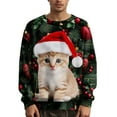 thumbnail image 1 of Wutalume Men's Christmas Themed Printed Collar Sweater, Colorful and Joyful, Great for Holiday Gatherings and Casual Wear,Dark Green 2XL, 1 of 6