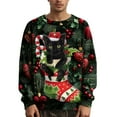 thumbnail image 1 of Wutalume Men's Christmas Themed Printed Collar Sweater, Colorful and Joyful, Great for Holiday Gatherings and Casual Wear,Mint Green S, 1 of 6