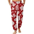 thumbnail image 1 of Wutalume Men's Drawstring Pocket Cuffed Casual Pants with Christmas Print, Ideal for Home Sleep and Lounge Wear, Featuring Elastic Waistband and Comfortable Fabric,Hot Pink L, 1 of 7