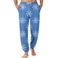 thumbnail image 1 of Wutalume Men's Drawstring Pocket Cuffed Casual Pants with Christmas Print, Soft Home Sleep Pants for Lounge, Holiday Wear, and Comfortable Relaxation,Sky Blue XL, 1 of 7