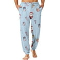 thumbnail image 1 of Wutalume Men's Drawstring Pocket Cuffed Casual Pants with Holiday Christmas Print, Warm Home Sleep Pants for Lounge and Leisure Time,Sky Blue XL, 1 of 7