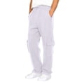 thumbnail image 1 of Wutalume Men's Elastic Waist Drawstring Fleece-Lined Cargo Pants with Multiple Pockets, Ideal for Stylish Outdoor Workwear, Sports, and Casual Activities,White XL, 1 of 8