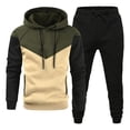 thumbnail image 1 of Wutalume Men's Fall and Winter Hooded Sports Set, Fleece-Lined Warm and Cozy Athletic Outfit with Pullover Hoodie and Jogger Pants,for Outdoor Activities and Gym Training,Army Green L, 1 of 5