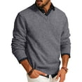 thumbnail image 1 of Wutalume Men's Fashion V-Neck Casual Knit Lightweight Dress Sweater Long Sleeve Slim Fit for Fall and Winter Pullover Style,Gray L, 1 of 7