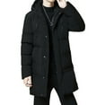 thumbnail image 1 of Wutalume Men's Large Size Loose Casual Long Quilted Down Jacket, Thickened Winter Windproof Warm Full Zip Hooded Outdoor Clothing, for Extreme Cold and Daily Commute,Black L, 1 of 6