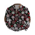 thumbnail image 1 of Wutalume Men's Leisure Christmas Print Zip Up Sweatshirt, Stand Collar Pullover Tops with Long Sleeve, Casual Design for Holiday and Everyday Outdoor Wear,Black L, 1 of 7