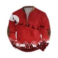 thumbnail image 1 of Wutalume Men's Leisure Christmas Print Zip Up Sweatshirt, Stand Collar Pullover Tops with Long Sleeve, Casual Design for Holiday and Everyday Outdoor Wear,Wine 2XL, 1 of 7