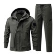 thumbnail image 1 of Wutalume Men's Outdoor Jacket Suit with Plus Velvet Lining, Cold Proof Windproof Warm Design for Cycling and Mountaineering, Durable and Functional,Gray M, 1 of 6