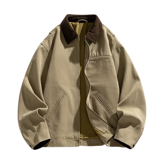 Wutalume Men's Solid Color Camouflage Outdoor Sports Jacket with Pocket Button, Casual Jacket for Men, Durable and Functional, Perfect for Hunting, Camping and Daily Use,Brown 3XL
