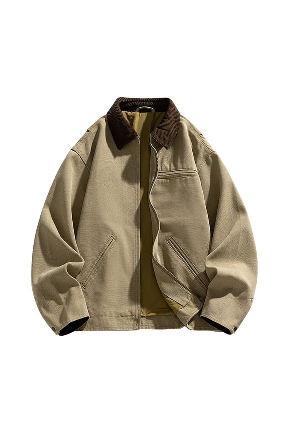 Men's Solid Color Camouflage Outdoor Sports Jacket with Pocket Button, Casual Jacket for Men, Durable and Functional, Perfect for Hunting, Camping and Daily Use,Brown L