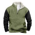 thumbnail image 1 of Wutalume Men's Standing Collar Sweatshirt for Outdoor Casual Wear, Loose Fit Long Sleeve with Pocket, Spring Tops with Durable Material for Active Lifestyles,Light Green XL, 1 of 4