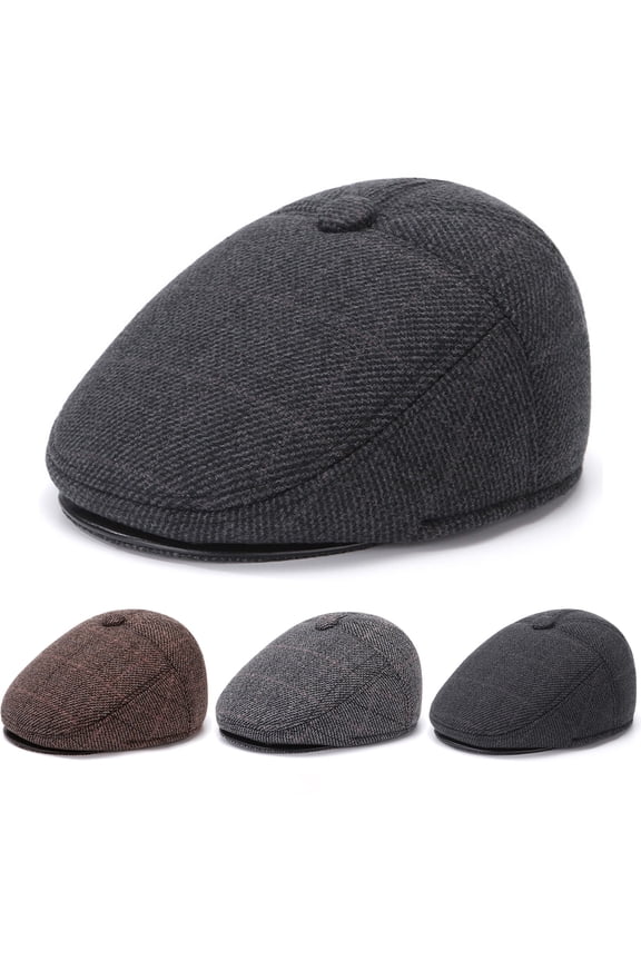 Men's Thick Fleece Lined Winter Beanie, Warm Cotton Blend Skull Cap for Extreme Cold, Durable and Soft Everyday Hat,Black