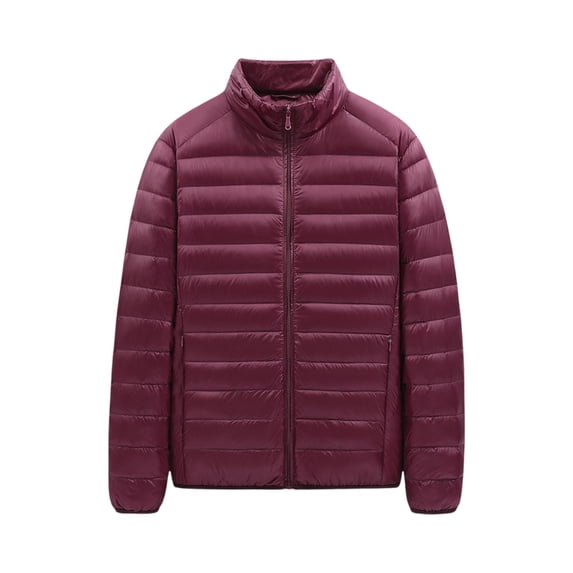 Wutalume Men's Winter Hooded Cotton-Padded Jacket in Large Size, Lightweight and Loose Fit, Warm and Comfortable for Everyday Use, Ideal for Travel, Work and Leisure,Wine 4XL