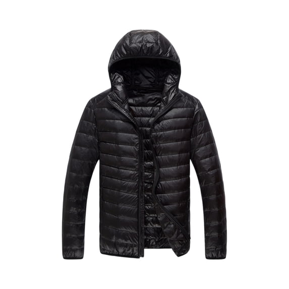 Wutalume Men's Winter Large Size Hooded Cotton-Padded Jacket with Lightweight Design, Loose Fit for Easy Movement, Warm Insulation for Daily Wear,Black 3XL
