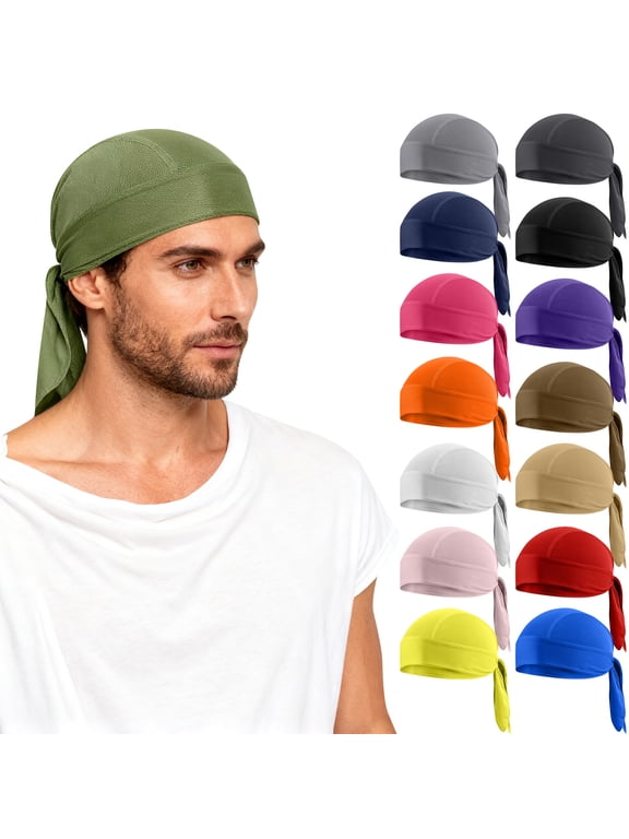 Performance Ice Silk Headwear for Sports, Pirate Style Sweat Wicking Breathable Cap, Quick Drying for Cycling, Running, and Gym,Navy