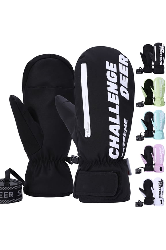 Thermal Winter Gloves for Skiing and Cycling, Windproof Fleece Lined Cold Weather Sports Gloves for Adult Men and Women,Purple M
