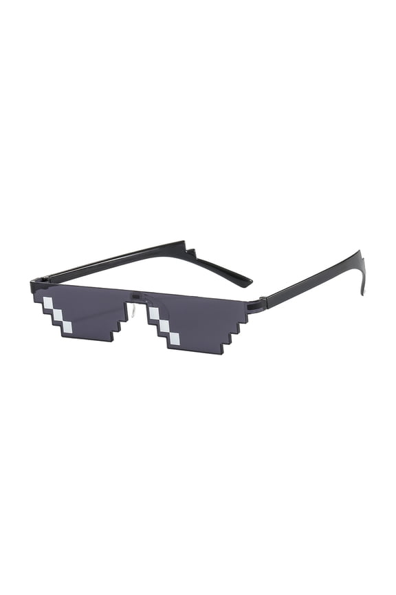 Thug Life Pixelated Gamer Sunglasses, Funny Retro Video Game Style Glasses, Cool Party Disco Eyewear, Novelty Sunglasses for Men and Women, Costume and Fun Accessory,A