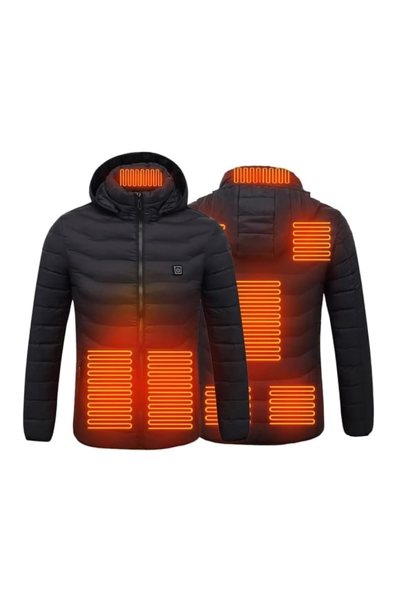 Unisex Heated Hoodie with Warming Technology, Electric Heated Jacket for Men and Women, USB Powered with Multiple Heat Settings,Black L