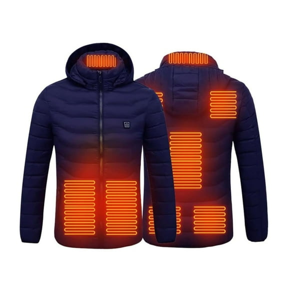 Wutalume Unisex Heated Hoodie with Warming Technology, Electric Heated Jacket for Men and Women, USB Powered with Multiple Heat Settings,Navy L