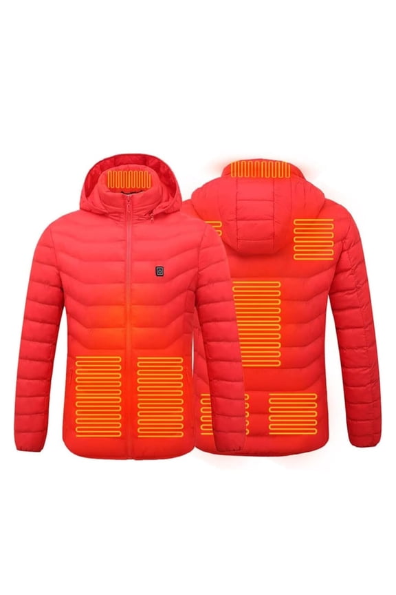Unisex Heated Hoodie with Warming Technology, Electric Heated Jacket for Men and Women, USB Powered with Multiple Heat Settings,Red 3XL