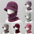 thumbnail image 1 of Wutalume Warm Knit Beanie Scarf Combo, Versatile Winter Hat with Attached Neck Warmer, Wool Blend Cold Weather Accessory for Men and Women,Pink, 1 of 4