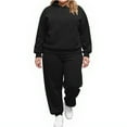 thumbnail image 1 of Wutalume Women's 2-Piece Oversized Hoodie and Sweatpants Set, Solid Color Casual Loungewear with Pockets, Fall Fashion Outfit,Black XL, 1 of 3
