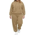 thumbnail image 1 of Wutalume Women's 2-Piece Oversized Hoodie and Sweatpants Set, Solid Color Casual Loungewear with Pockets, Fall Fashion Outfit,Camel S, 1 of 3