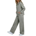 thumbnail image 1 of Wutalume Women's Casual 2-Piece Hoodie Set, Solid Color Long Sleeve Zip Up Hoodie with Pockets and Joggers, Loungewear Outfit,Dark Gray M, 1 of 5