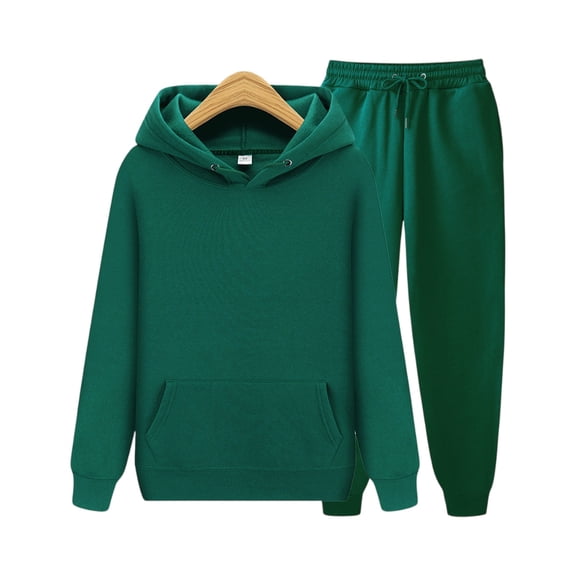 Wutalume Women's Casual 2-Piece Sweatsuit Set, Long Sleeve Hoodie and High-Waisted Drawstring Shorts, Loose Fit Tracksuit Outfit for Fall,Green S