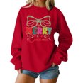 thumbnail image 1 of Wutalume Women's Casual Character Print Round Neck Long Sleeve Sweatshirt, Comfortable Loose Fit for Stylish and Relaxed Wear,for Home, Work, or Outdoor Activities,Red 2XL, 1 of 3